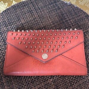 REBECCA MINKOFF Studded Wallet On A Chain color rustic orange